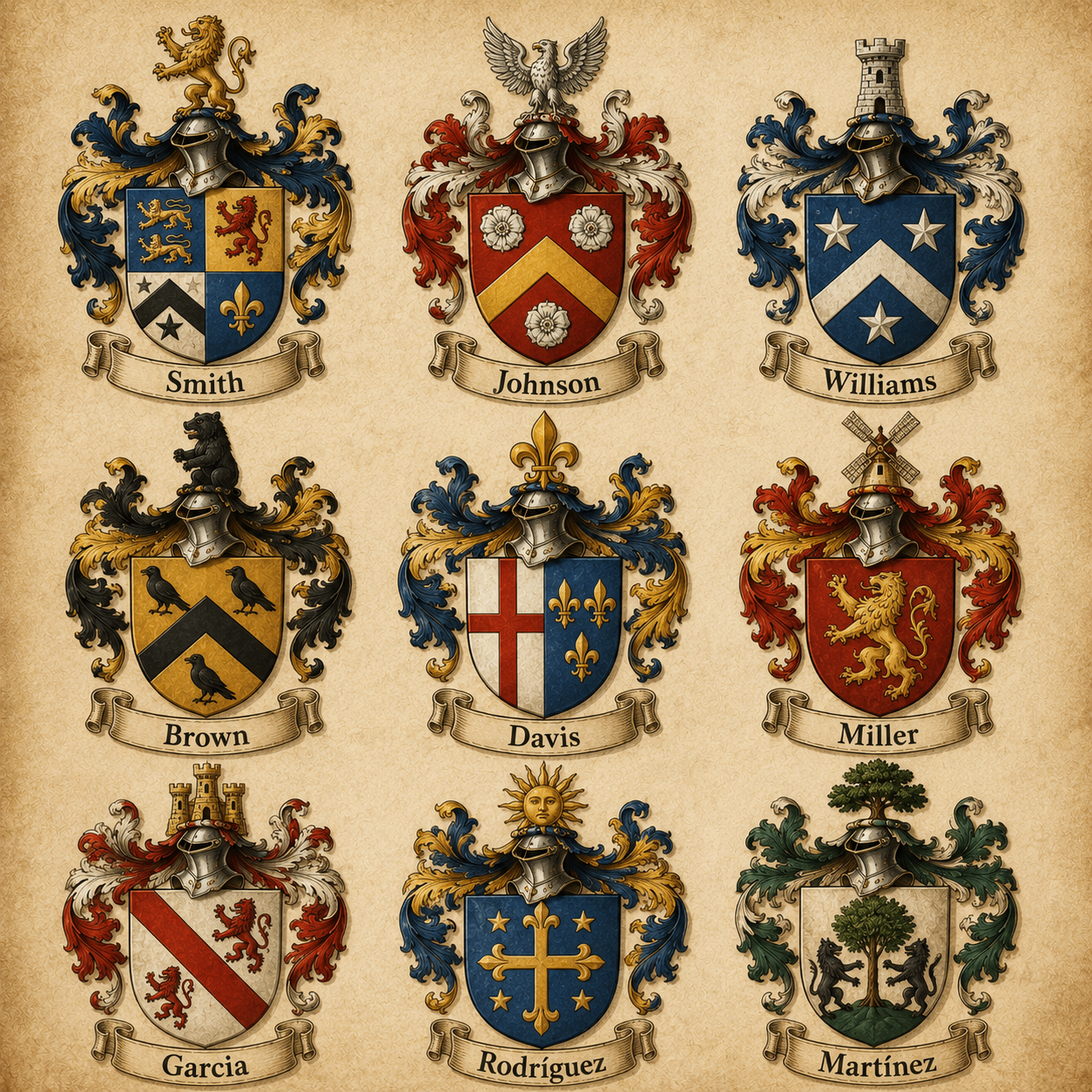 Traditional family coat of arms